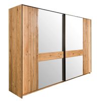 Linea Natura ŠATNÍ SKŘÍŇ SE ZRCADLEM, dub, barvy dubu, 296/214/67 cm