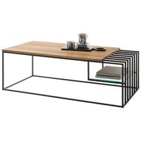 MID.YOU KONFERENČNÝ STOLÍK, čierna, farba duba, drevo, kov, sklo, 120/40/60 cm