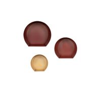 SADA NÁSTENNÝCH REGÁLOV, zlatá, bordová, tmavočervená