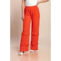 Lange Hose Mit Hoher Taille, Orange