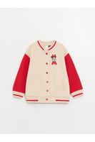 LC Waikiki College Collar Long Sleeve Minnie Mouse Printed Baby Girl Bomber Jacket