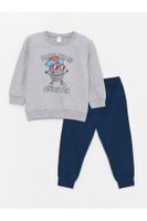 LC Waikiki Crew Neck Long Sleeve Baby Boy Sweatshirt and Trousers 2-Piece Set