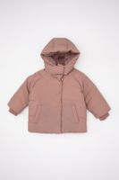 DEFACTO Baby Girl Hooded Water Repellent Soft Furry Coat