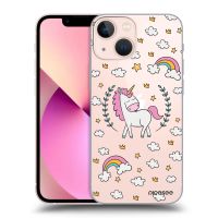 Silikónový prehľadný obal pre Apple iPhone 13 mini - Unicorn hviezdne nebo