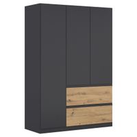 Rauch Möbel SKRIŇA S OTOČNÝMI DVERAMI, sivá, dub artisan, 136/197/54 cm