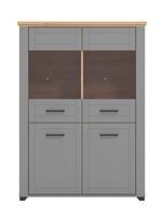 Nízká vitrína bez osvetlení lotta - šedá/dub artisan