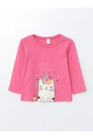 LC Waikiki Crew Neck Printed Long Sleeve Baby Girl T-Shirt