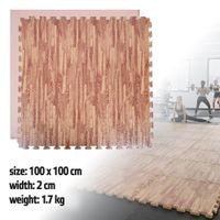 Puzzle tatami podložka inSPORTline Zemalpro 100x100x2 cm motiv dřeva