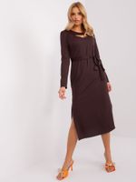 Dress-LK-SK-509447.75P-dark brown