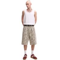 Cropp - Denim kratke hlače z učinkom pranja - bež