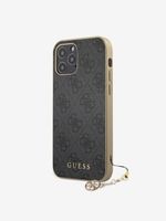 Guess 4G Charm Zadní Kryt pro iPhone 12/12 Pro 6.1 Grey Etui za telefon ljubičasta