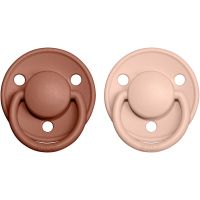 BIBS De Lux Natural Rubber Size 2: 6+ months пустушка Woodchuck / Blush 2 кс