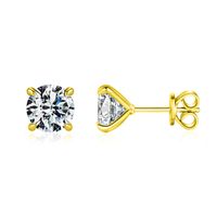 Olivie Stříbrné náušnice MOISSANITE GOLD 9732