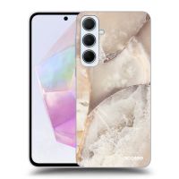 Silikónový prehľadný obal pre Samsung Galaxy A35 5G A356B - Cream marble