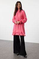 Trendyol Fuchsia Skirt Ruffled Woven Viscose Tunic