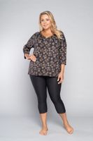 Pinnia women's pyjamas, 3/4 sleeve, 3/4 leg - print/graphite