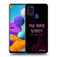 Silikónový prehľadný obal pre Samsung Galaxy A21s - No bad vibes