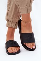 EVENTO Lekkie Klapki Damskie Z Ozdobnym Tłoczeniem Czarne Isarisa