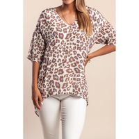 Lockere Bluse Mit Leopardenmuster, Braun