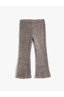 Koton Flared Leg Trousers Loose Fit Soft Textured