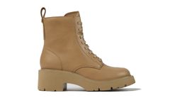 Camper Milah Lace-Up Beige Boots