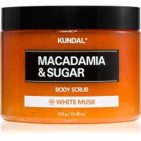 KUNDAL Macadamia & Sugar White Musk cukrový peeling s bambuckým máslem 550 g