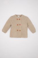 DEFACTO Baby Girl Buttoned Basic Plain Long Sleeve Knitted Cardigan