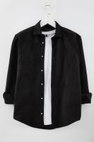 Trendyol Black Slim Fit Suede Winter Shirt