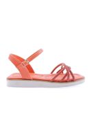 DGN 535-23Y Women's Cross Silver Stone Sandals Orange