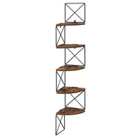 Boxxx REGÁL, hnedá, čierna, železo, recyklované drevo, 20/127,5/20 cm