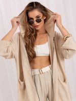 Beżowa bluza oversize z zamkiem błyskawicznym