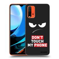 Silikónový čierny obal pre Xiaomi Redmi 9T - Angry Eyes - Transparent