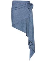 Denim Effect Pool Skirt W/rose
