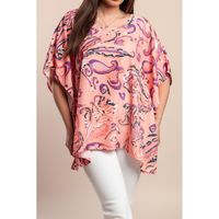 Bluza S Printom Za Veće Veličine, Ružičasta