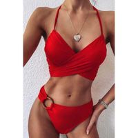 Zweiteiliger Badeanzug Mit Gepolsterten Cups, Rot