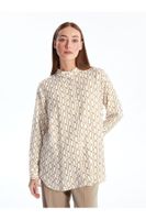 LC Waikiki Judge Collar Patterned Long Sleeve Women's Tunic