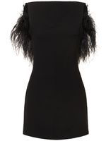 Nerine Crepe Mini Dress W/ Feathers