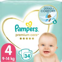 Pampers Premium Care Size 4 eldobható pelenkák 9-14 kg 34 db