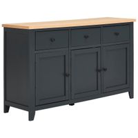 MID.YOU ŠIROKÁ KOMODA, dub, borovice, přírodní barvy, tmavě modrá, 139/83/42 cm