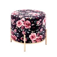 Ambia Home TABURETKA, kov, textil, kompozitné drevo, 40/40/40 cm