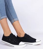 Gemre Czarne trampki damskie ażurowe Saha
