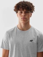 Men's Plain T-Shirt Regular 4F - Grey