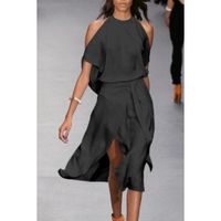 Elegantna Midi Haljina Thiena, Crna