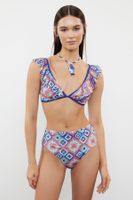 Trendyol Floral Patterned Ruffle Detailed Bikini Set