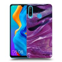 Silikónový čierny obal pre Huawei P30 Lite - Purple glitter