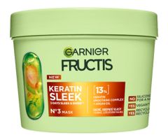 Uhladzujúca maska pre suché a krepaté vlasy Garnier Fructis Keratín Sleek Mask - 370 ml + darček zadarmo
