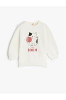 Koton Girls' Ecru Sweatshirt