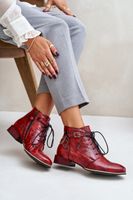 Női Bőr Lakk Csizmák Maciejka Piros