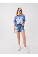 LC Waikiki Standard Fit Ripped Detailed Women's Jean Shorts