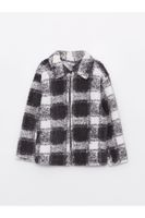 LC Waikiki Lcwk Comfortable Plaid Plush Oversized Shirt Jacket